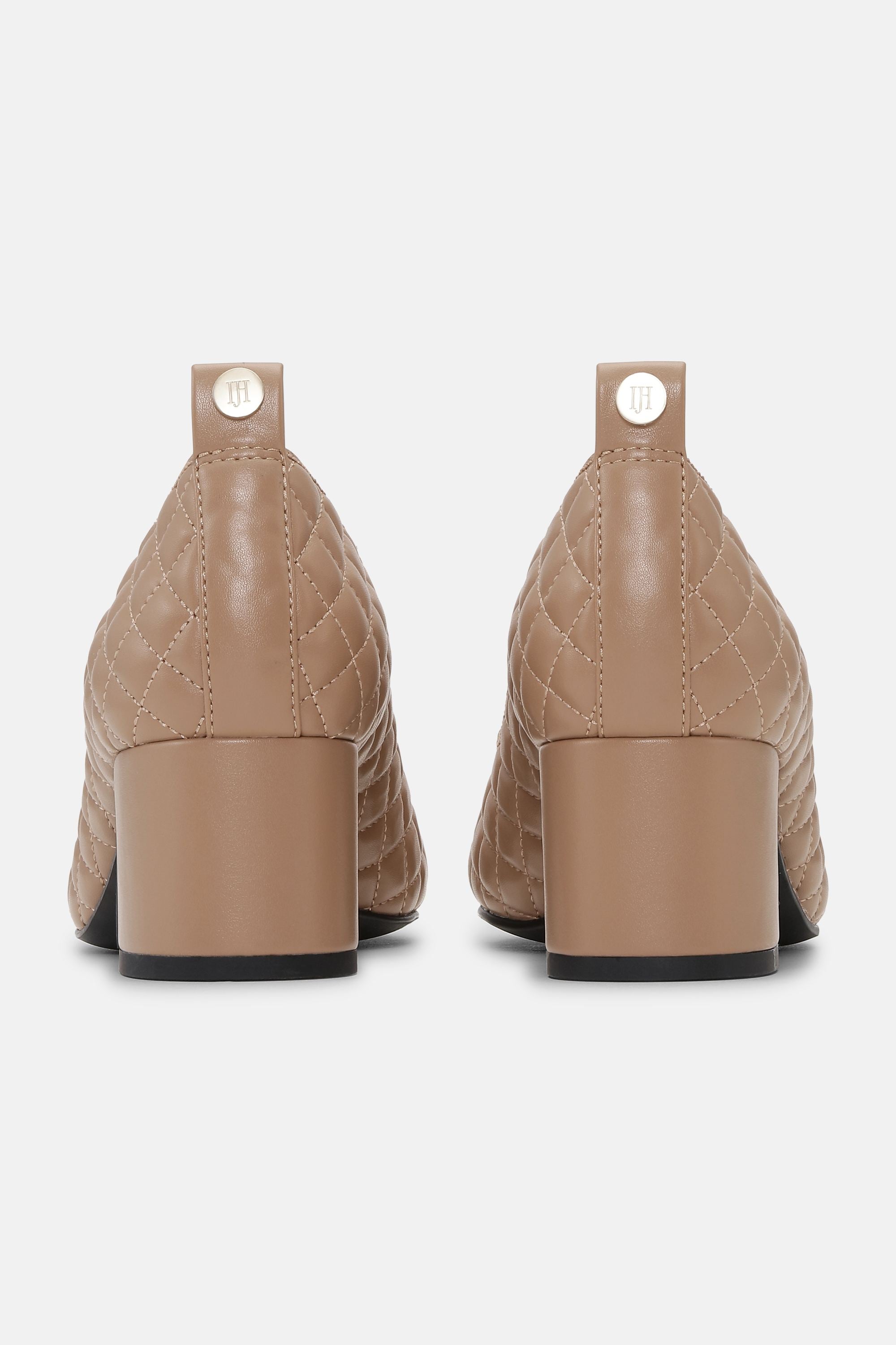 Quilted Ballerina with Heel - Clay Black